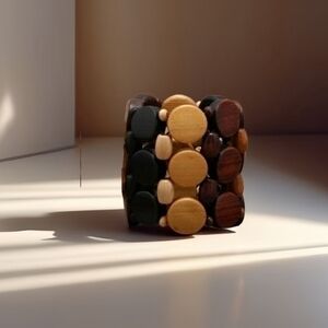 ANTHROPOLOGIE BOHO WOODEN MULTI STRETCH BRACELET